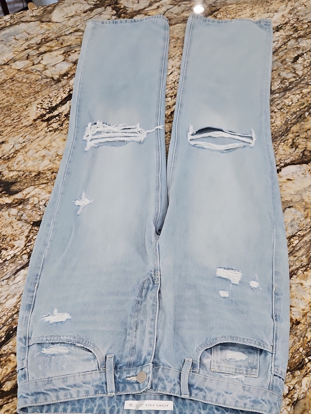 Altar'd State Blue Distressed Women's Jeans. Size 28 Inseam 33" Rise 11.5"
